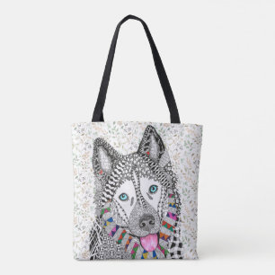 KHS Cute et coloré Sac fourre-tout sibérien Husky