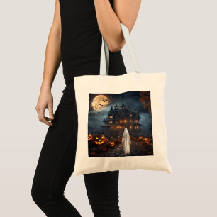 KHS Halloween Maison Hantée avec Sac Cabas Fantôme