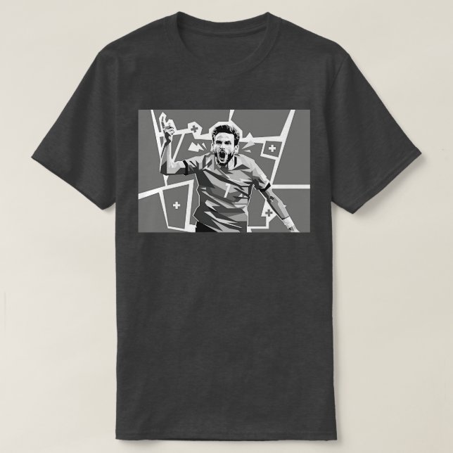 Khvicha Kvaratskhelia en niveaux de gris TShirt (Design devant)