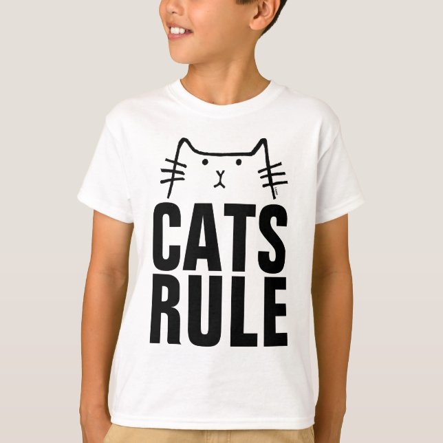 Kids CATS RULE Funny Chat T-shirts (Devant)