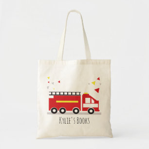 Kids Firetruck Fun Library Book Tote Bag