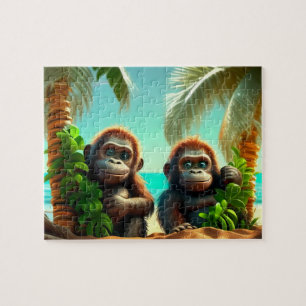 Kids Gorillas Jigsaw Puzzle - Tropical