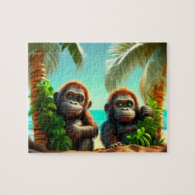 Kids Gorillas Jigsaw Puzzle - Tropical (Horizontal)
