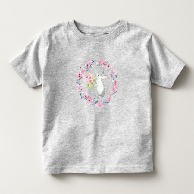 Kids Gray Easter Bunny T-Shirt (Devant)