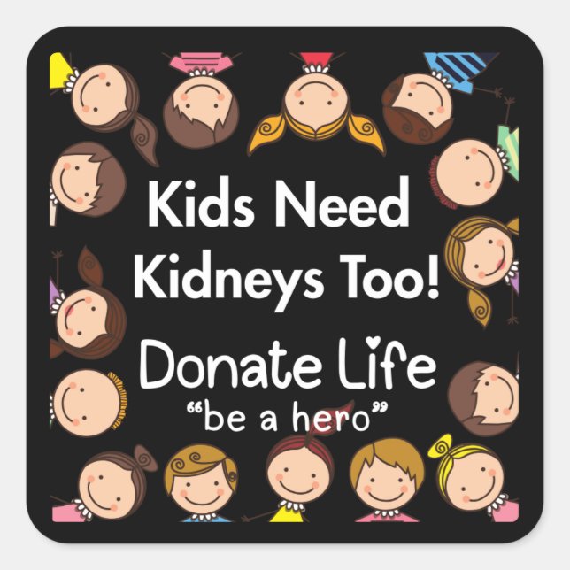 Kids Need Kidneys Organ Donor Awareness Stickers (Devant)