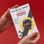Kids Ninja Karate Anniversaire Fête Invitation<br><div class="desc">Si vous cherchez une invitation unique et attrayante pour une fête d'anniversaire, c'est tout ! Avec la palette de couleurs rouge, jaune et noir avec un ninja mignon, c'est parfait pour un thème karaté que n'importe quel garçon ou fille aimera ! Ce modèle modifiable et imprimable est disponible en téléchargement...</div>