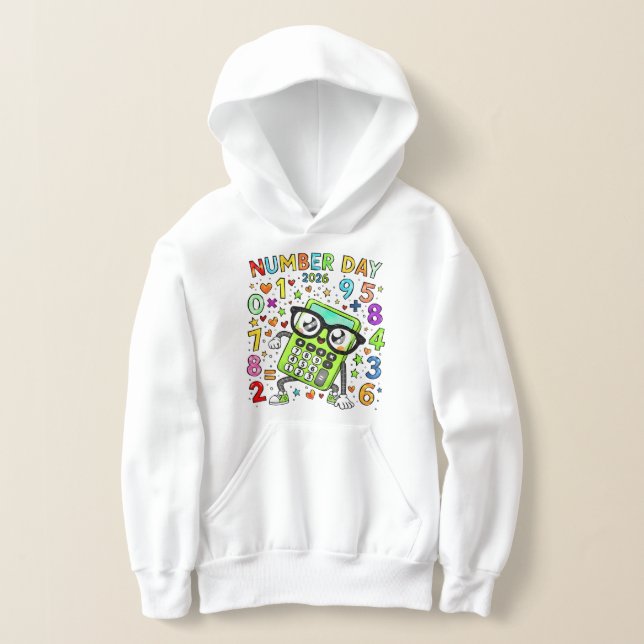 Kids Number Day Hoodie | Colourful Maths Numbers (Poser)