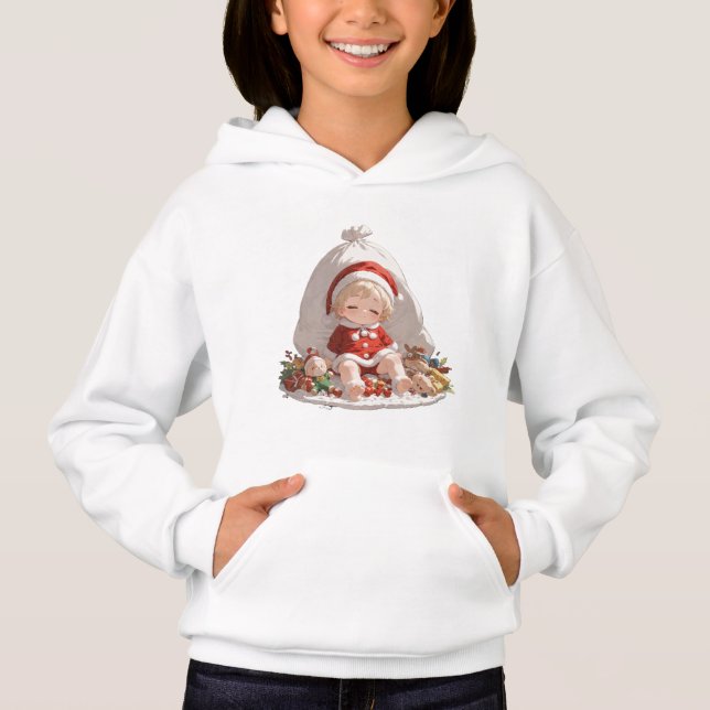 Kids Santa Christmas Pullover Hoodie (Devant)