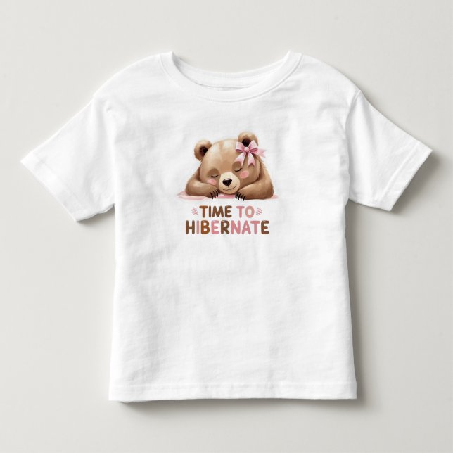 Kids Tshirt Sleeping Bear Cute For Kids  (Devant)