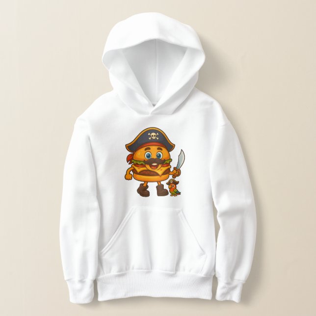 KikiBurger le Pirate – Mascotte Alimentaire Mignon (Poser)