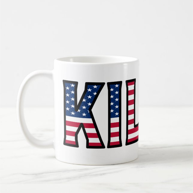 Kilian Nom Prénom USA styled Tasse Café (Gauche)