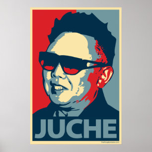 Kim Jong Il - Juche : Affiche d'OHP