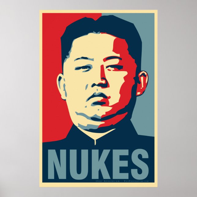Kim Jong Un "Nukes" Obama Affiche Parodique (Devant)