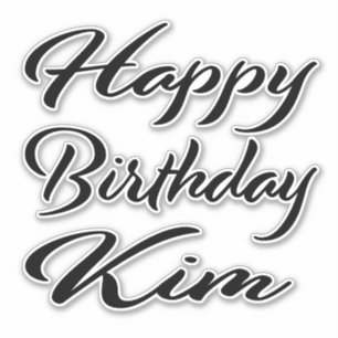 Kim Name Prenom Anniversaire de Black Sticker