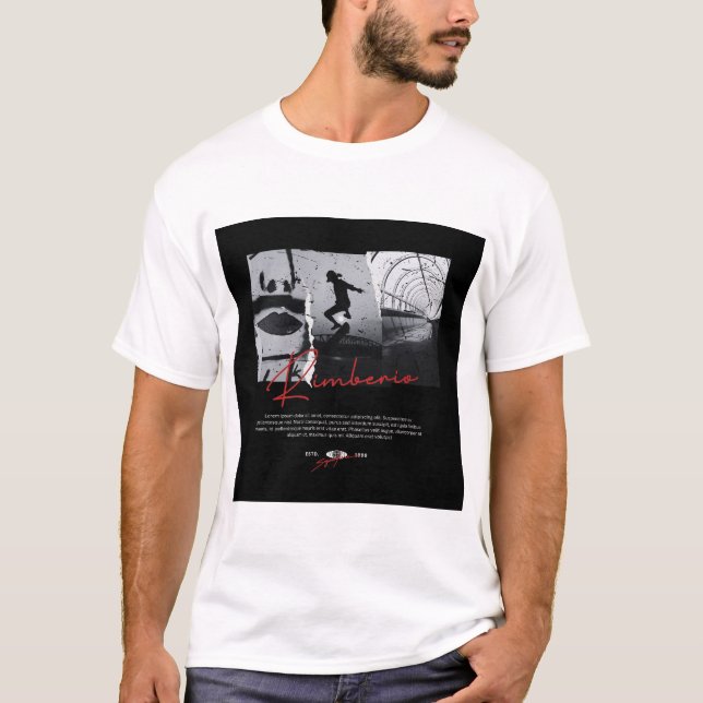 Kimberio Skater Photo Collage Streetwear T-Shirt (Devant)