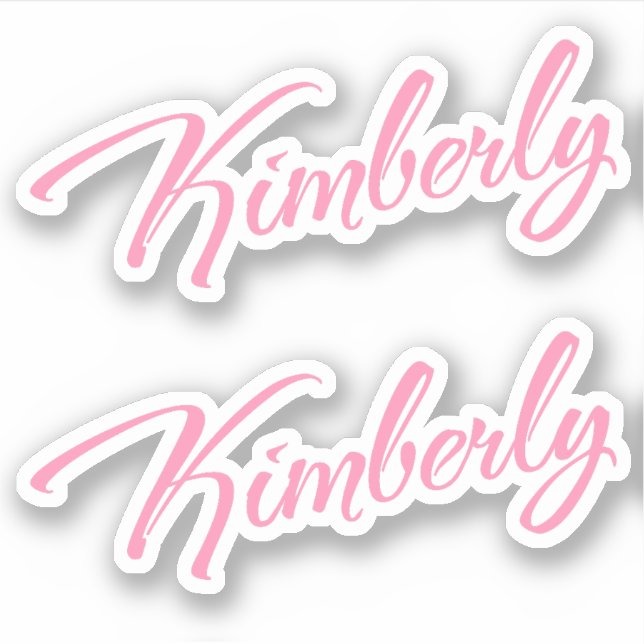 Kimberly Nom décoratif en Sticker rose x2 (Devant)