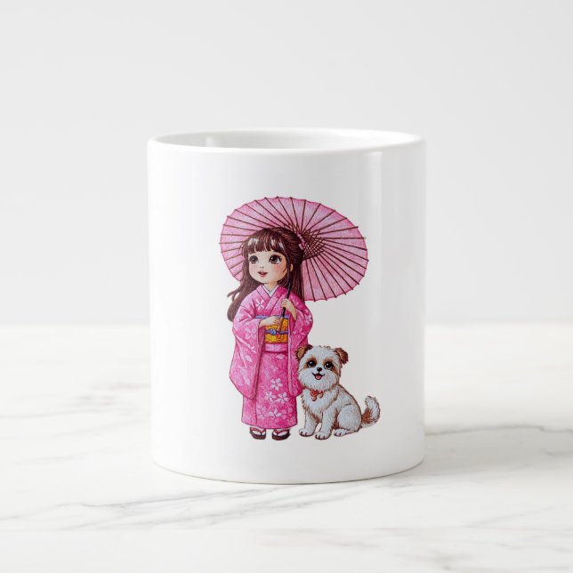 Kimono Cutie & Puppy Mug (Devant)