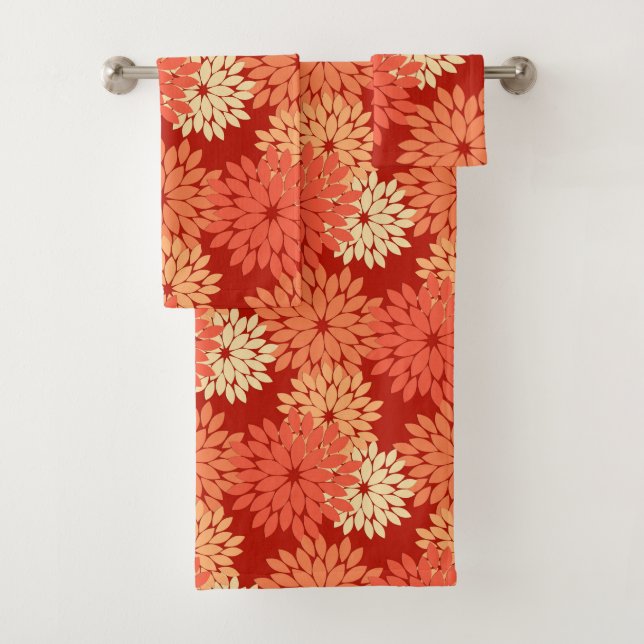 Kimono Floral Moderne Impression, Mandarin Orange (En situation)