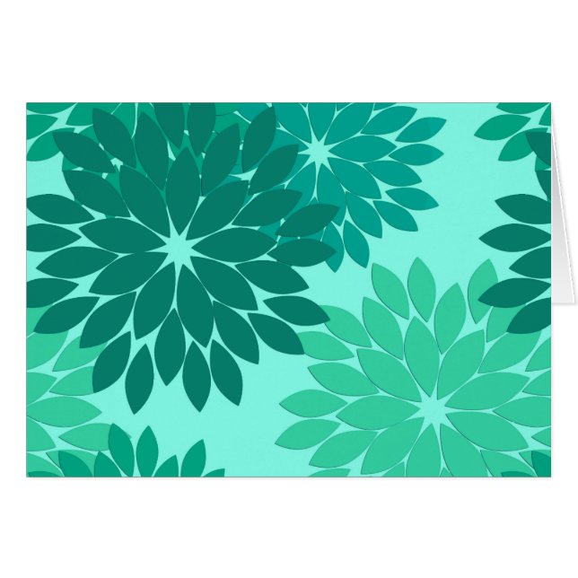 Kimono Floral moderne Imprimer, Turquoise, Turquoi (Devant Horizontal)