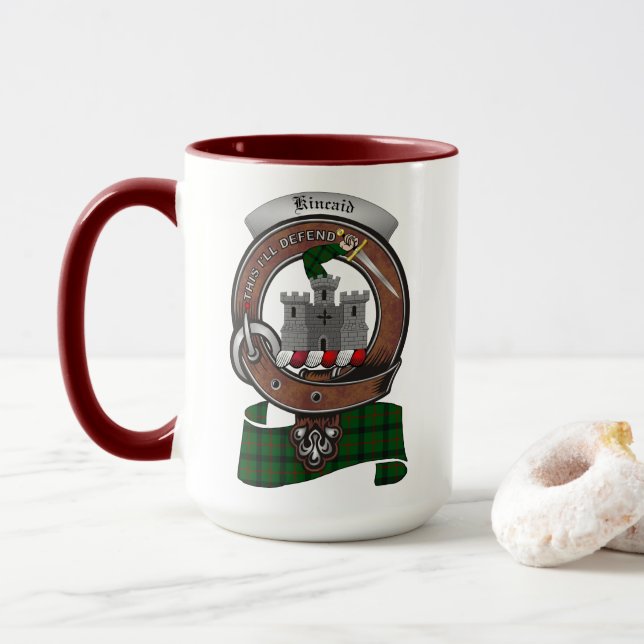 Kincaid Clan Badge Combo 15oz Mug (Avec donut)