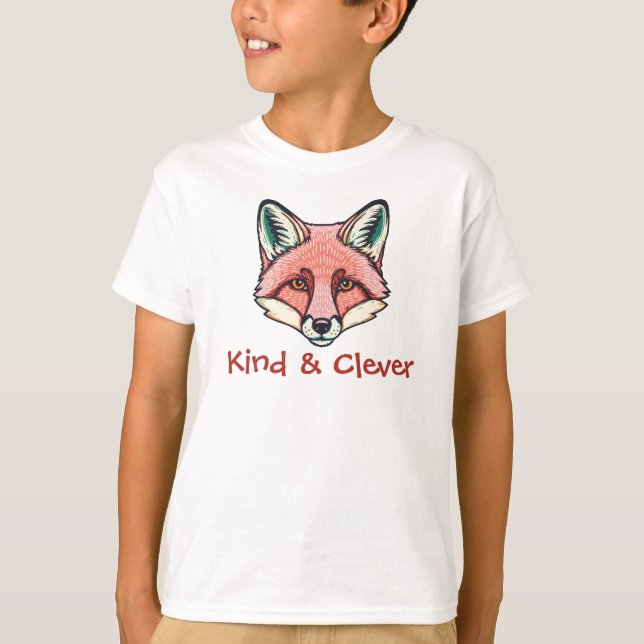 Kind and clever fox customizable Kids T-Shirt  (Devant)