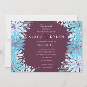 KINDA BLUE FLEURS Faire-part de mariage juive
