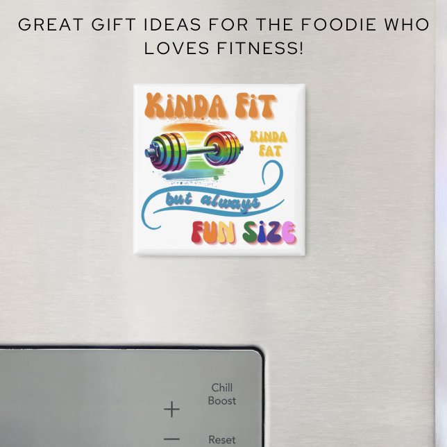 Kinda Fit Funny Fitness Fitness Rainbow Magnet (Fitness Foodie Funny Refrigerator or Locker Magnet Gift
)