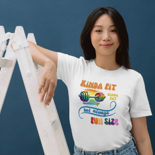 "Kinda Fit" Funny Rainbow Fitness T-Shirt Dumbell