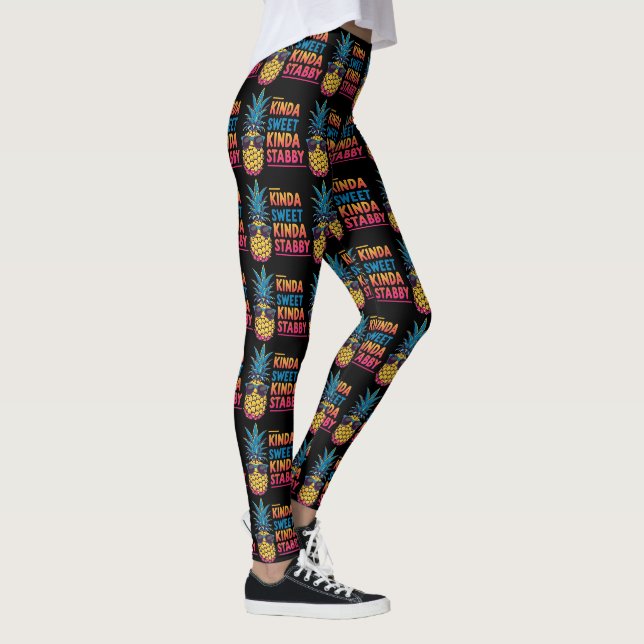 Kinda Sweet Kinda Stabby Leggings d'ananas (Droite)