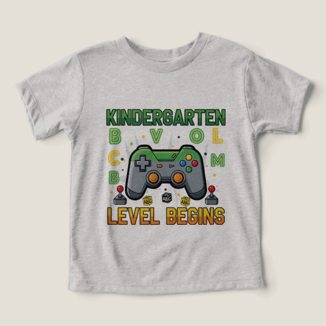 Kindergarten Level Begins T-shirt, Back to School (Design Recto)