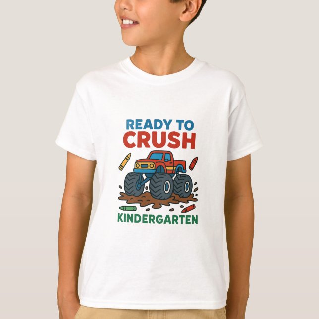 Kindergarten Ready! Fun School T-Shirt for Kids (Devant)