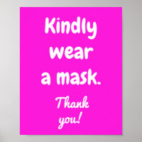 Kindly Wear a Mask Poster