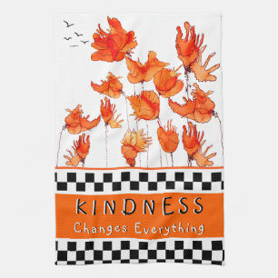 Kindness Change Tout Poppies Serviette de cuisine