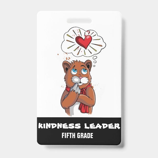 Kindness Leader Badge Pass Enseignant de cinquième (Avant)