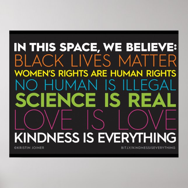 #KindnessIsEverything Dans Cette Affiche Spatiale (Devant)
