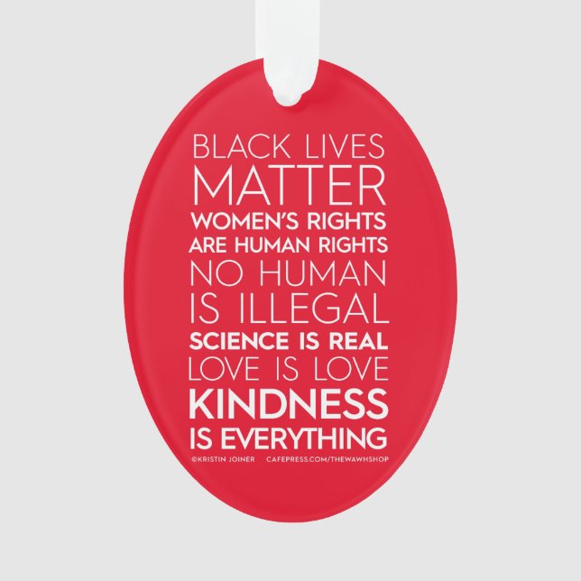 #KindnessIsEverything Ornement acrylique, ovale (r (devant)