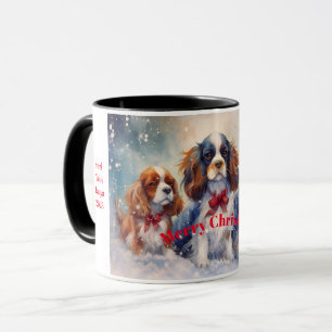 King Charles Cavalier Christmas Log Mug