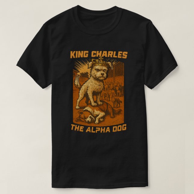 King Charles L'Alpha Chien t-shirt Newlu chien roi (Design devant)