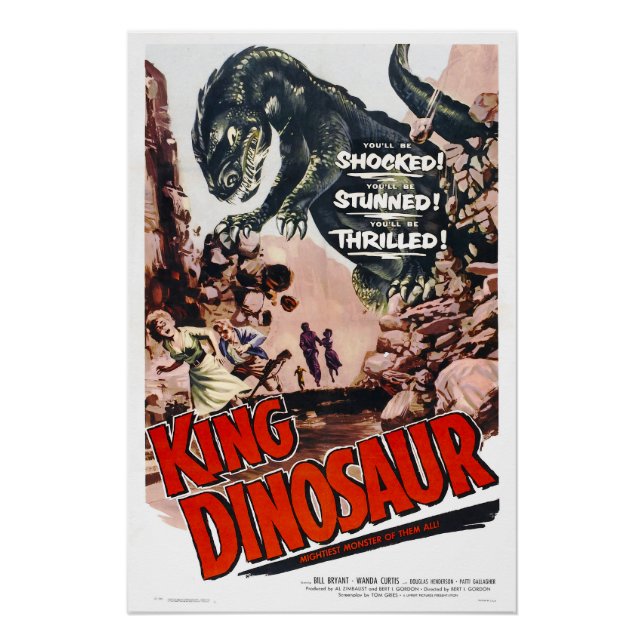 KING DINOSAIR Horror Monster Movie Poster  (Devant)