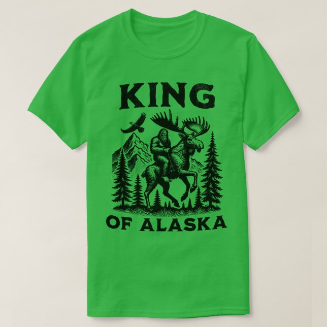 King Of Alaska Riding Moose Alaskan Retro TShirt 2 (Design devant)