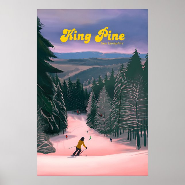 King Pine Ski Resort Travel Poster (Devant)