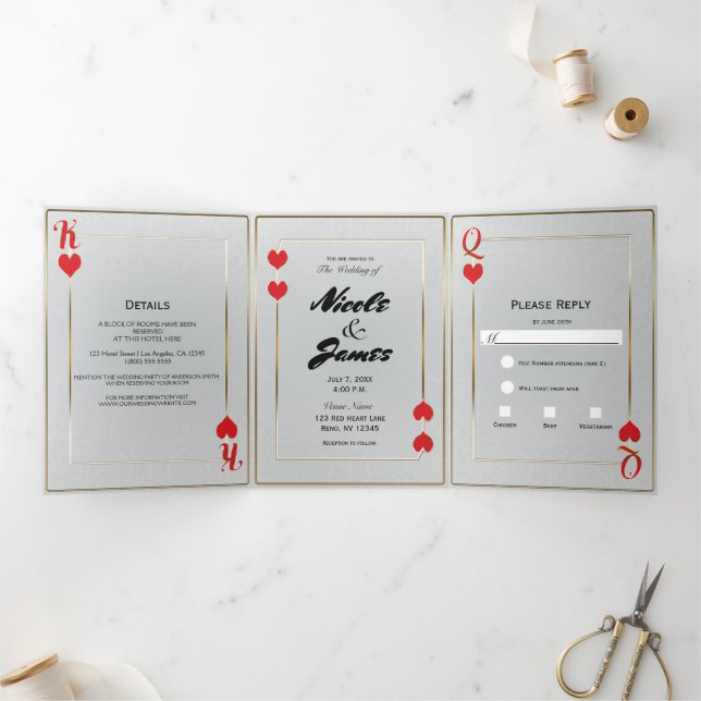 King & Queen of Hearts Jouer Carte Mariage Casino (Intérieur)