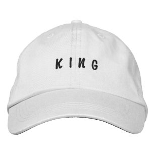 King Text Blanc Brodé casquette Visiteurs casquett