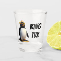 King Tux Linux Pingouin Verre de tir