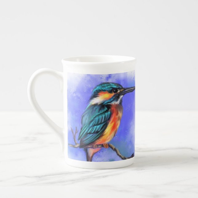 Kingfisher Bird Mug Paianting (Gauche)