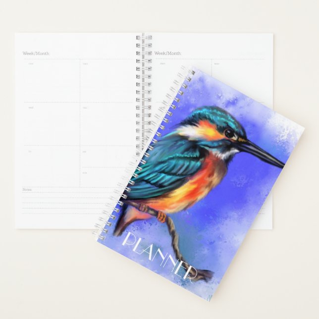 Kingfisher Bird Planner (Devant avec enveloppe)
