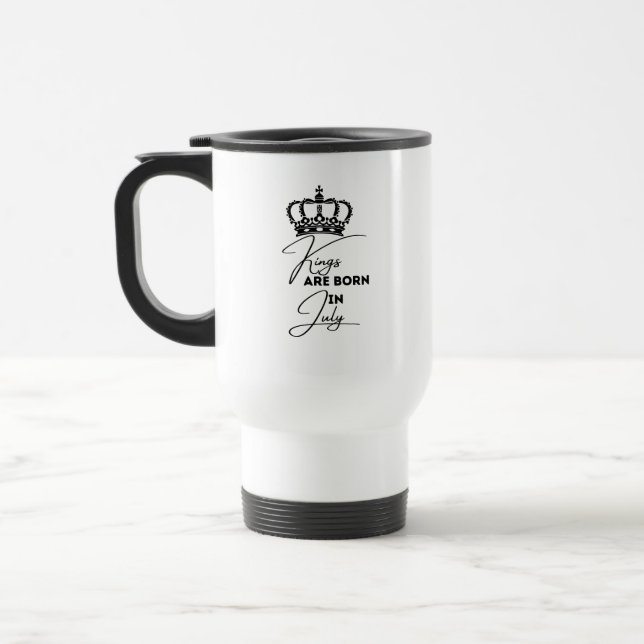 Kings Are Born in July - Birthday Mug for Men (Gauche)
