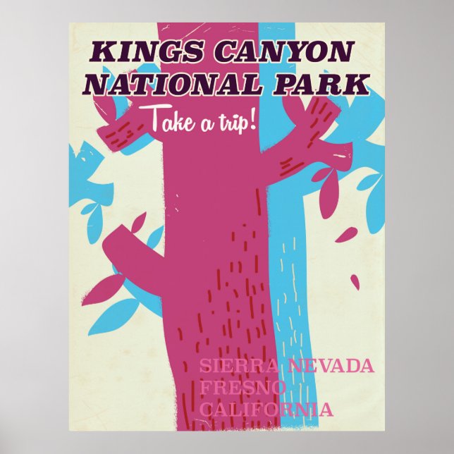 kings canyon national park, affiche en Californie (Devant)