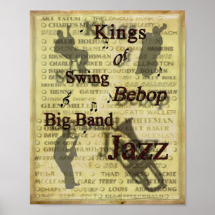 Kings of Swing Bebop Big Band Poster de jazz Impri