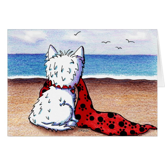KiniArt Beach Blanket Westie (Devant Horizontal)